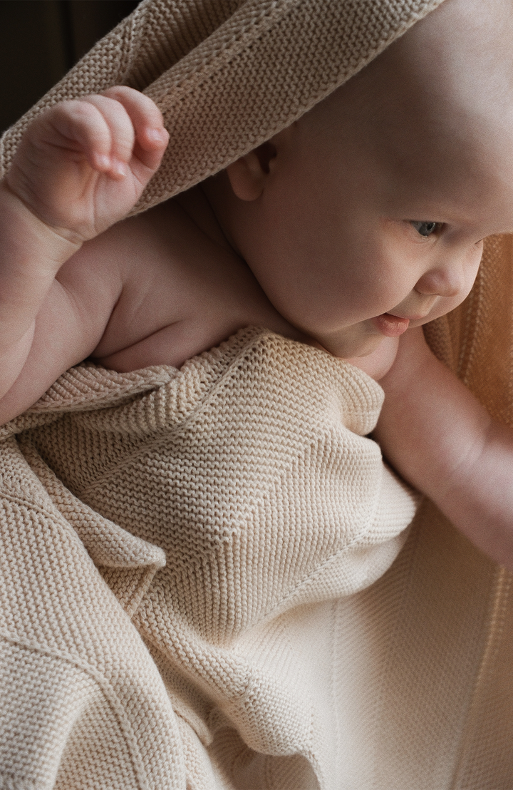 Chevron Knit Blanket - Sand