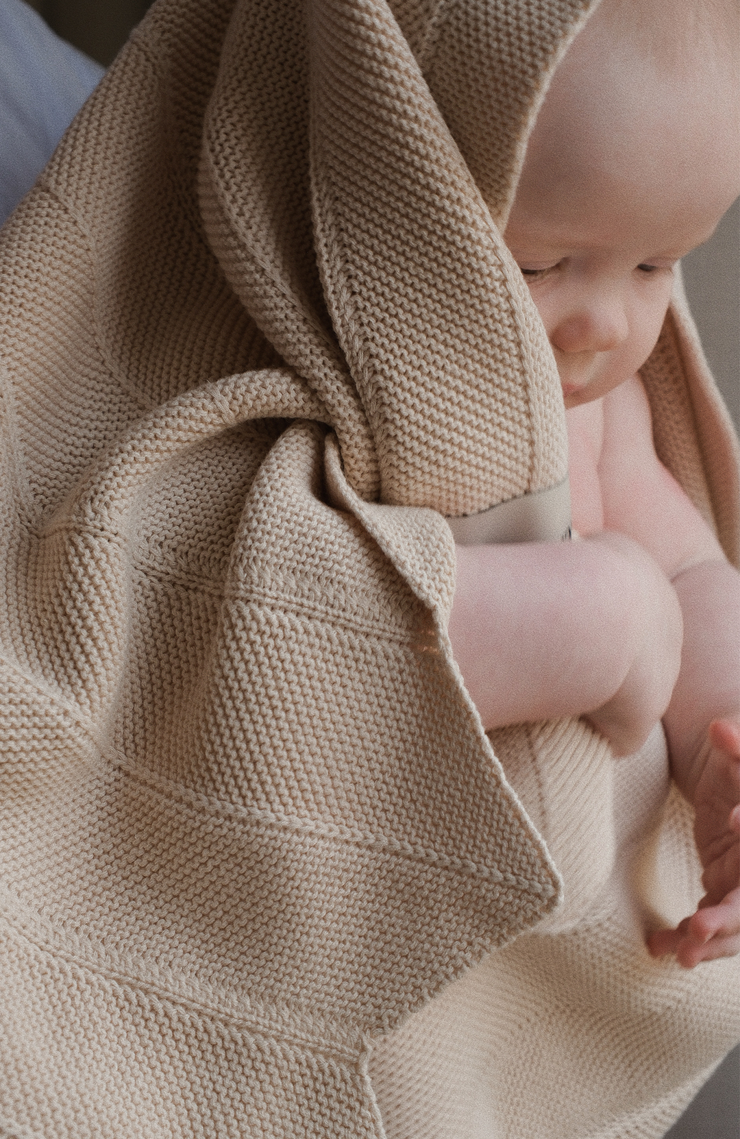 Chevron Knit Blanket - Sand