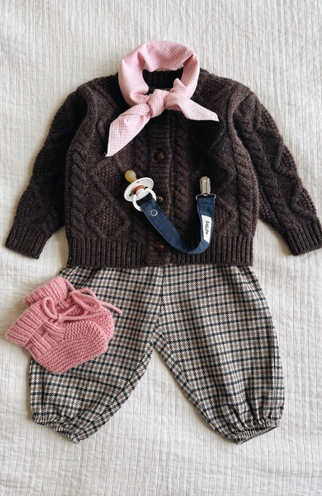Eddie Scarf - Tiny Check Pink