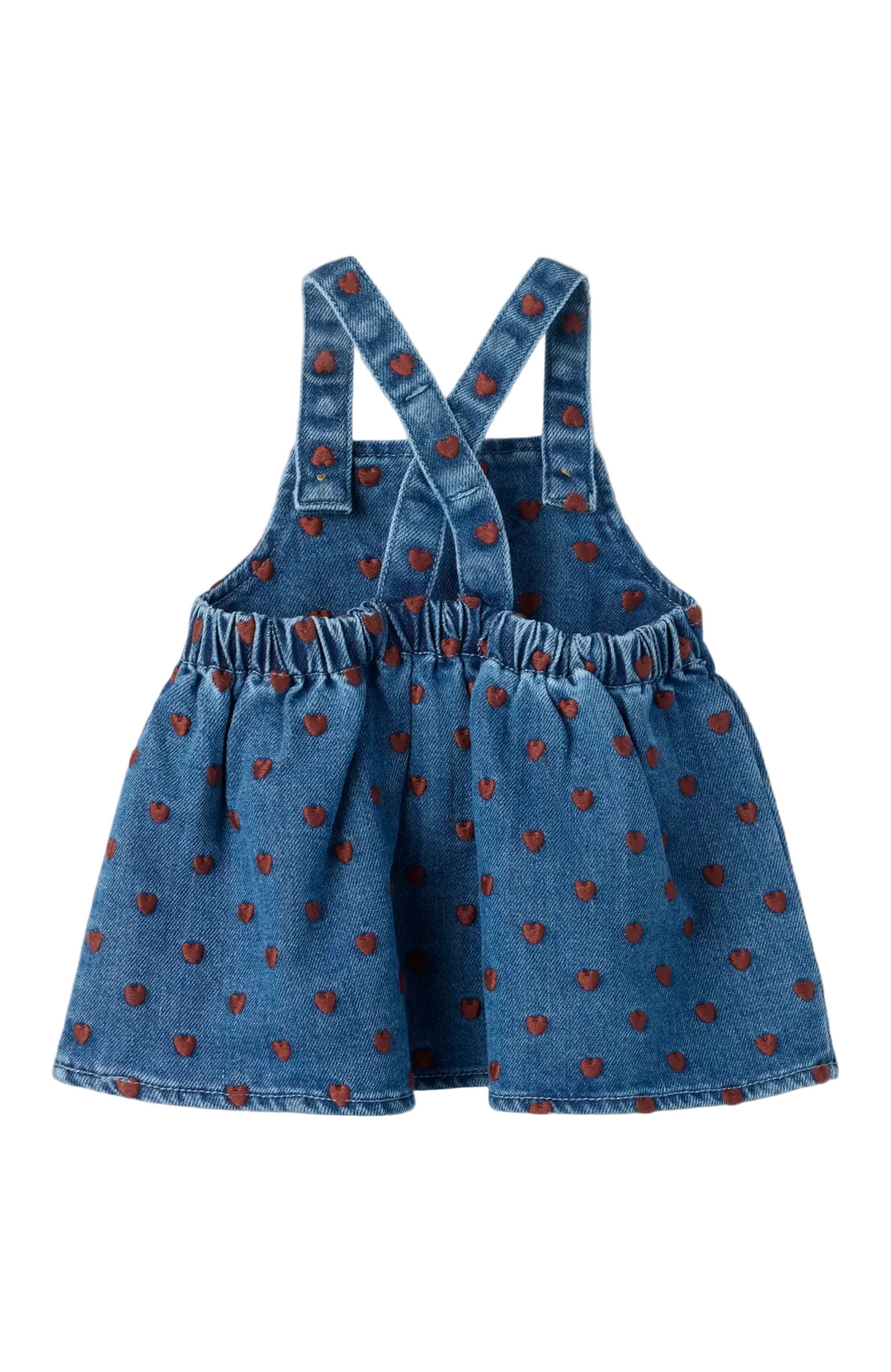 Liva Loose Denim Klänning - Dark Blue Denim Hearts