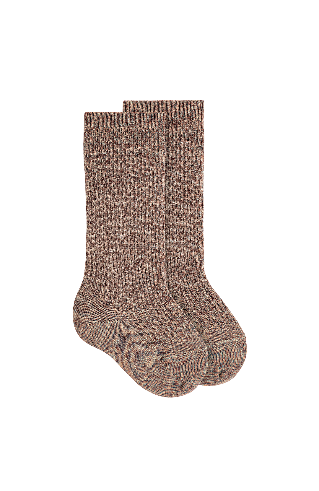 Merino Wool-blend Patterned knee socks - Cava