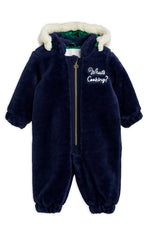 What's Cooking Faux Fur Baby Overall - Navy
