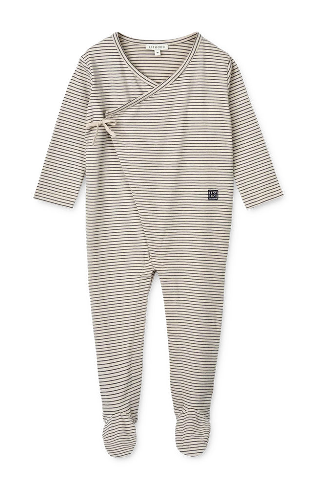 Bolde Baby Stripe Jumpsuit - Stripe Sandy / Classic navy Liewood onesie