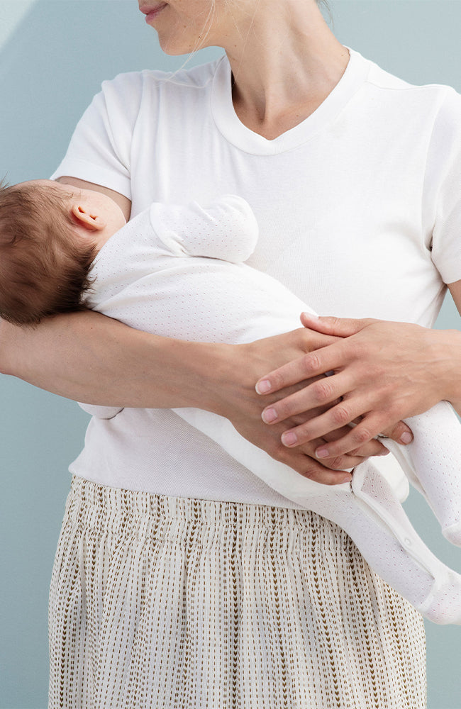 Newborn Rib Suit - Offwhite Pointelle Serendipity Organics Onepiece