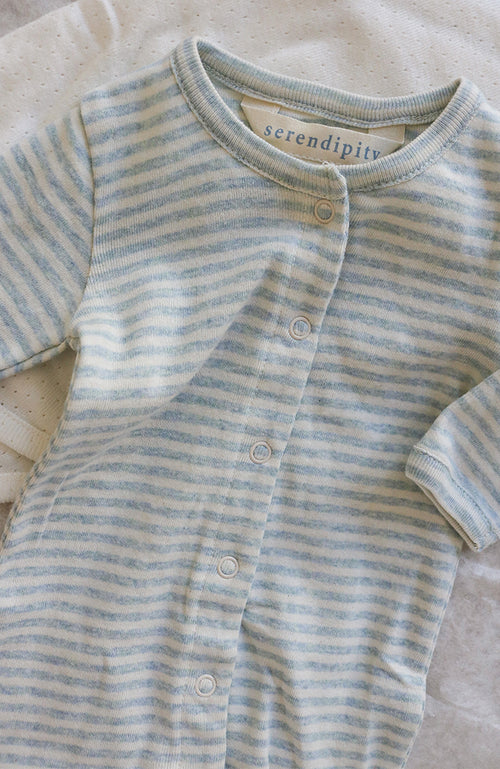 Newborn Stripe Suit - Cloud/Offwhite