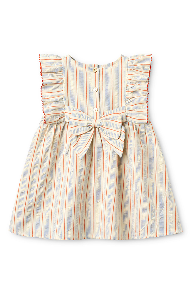 Robin Dress - Blue-tangerine Stripe