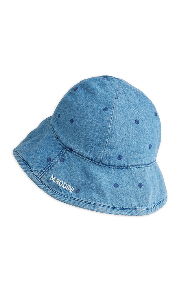 Denim Dots Sun Hat - Blue