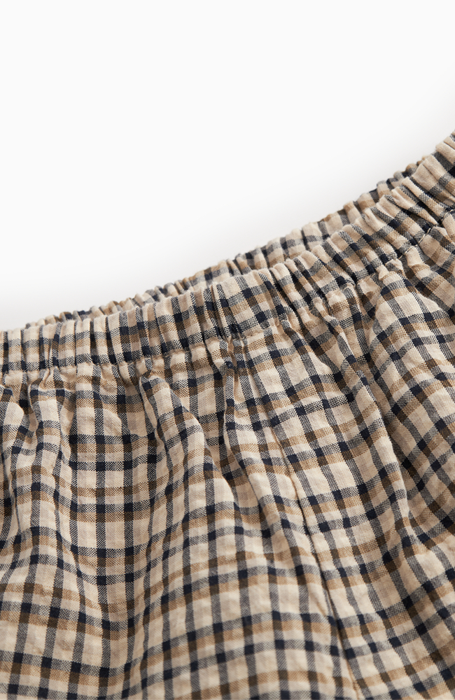 Palle Seersucker Check Pants Baby - Pilot Navy Check MarMar Copenhagen Byxor