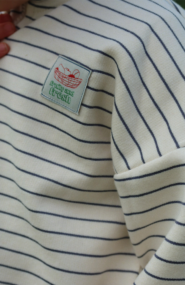 Lou Half Zip Sweatshirt - Flintstone Stripe