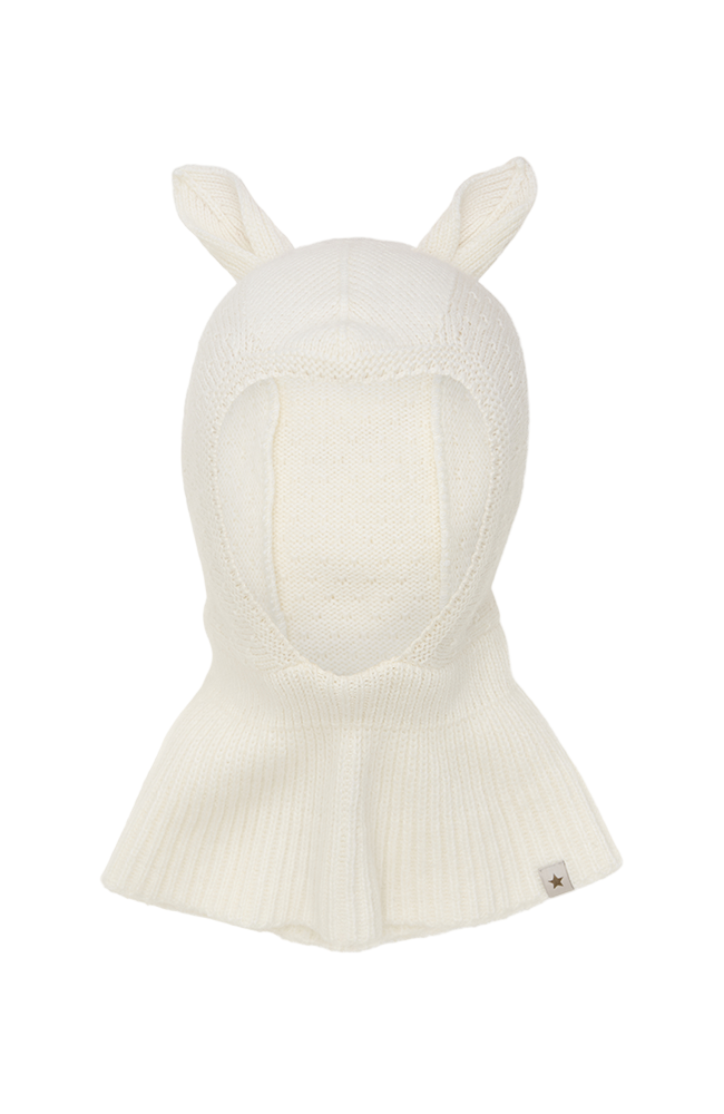 Balaclava Ears Wool Knit - Off-white HUTTEliHUT ytterkläder