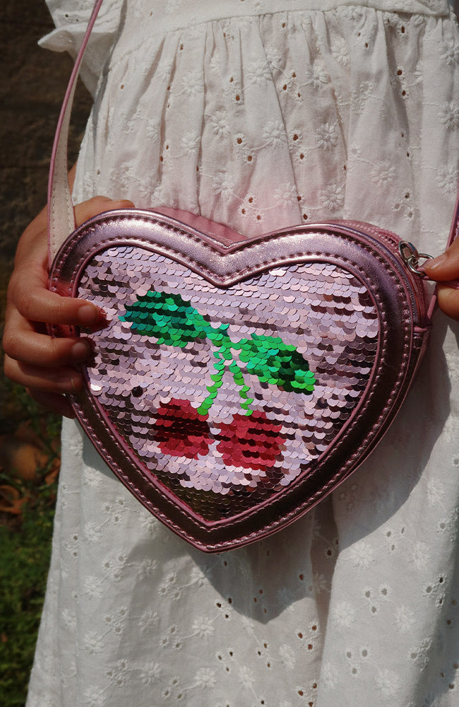 Tut Heart Sequin Bag - Rose