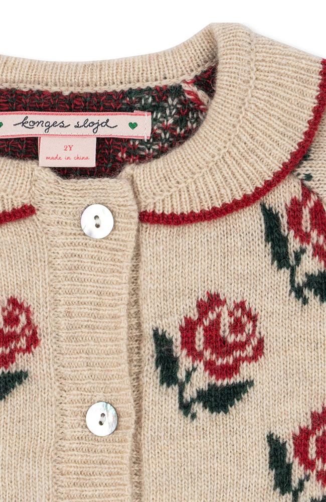 Belou Knit Collar Cardigan - Strawberry