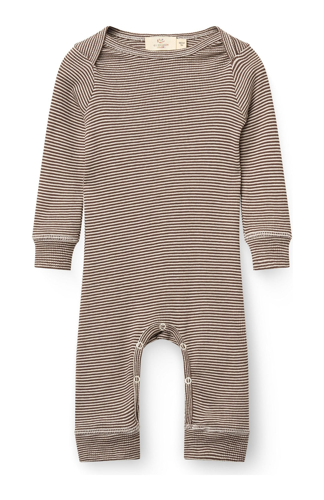 Heldräkt i modal - Dk. Brown/Cream Stripe