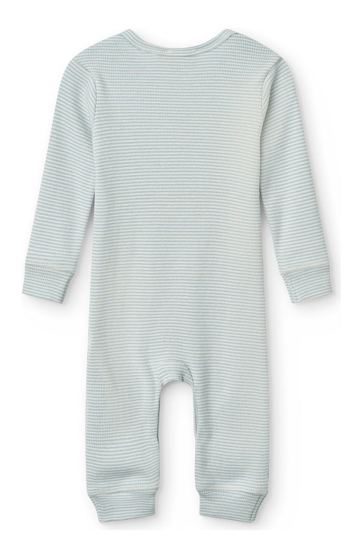 Heldräkt i modal - Dusty Blue/Cream Stripe - detalj 1