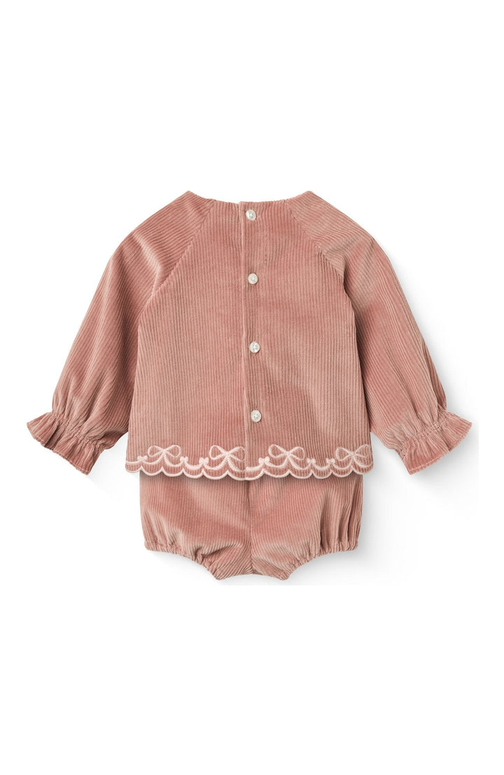 Manchesterset blus & bloomers - Winter Rose - detalj 1