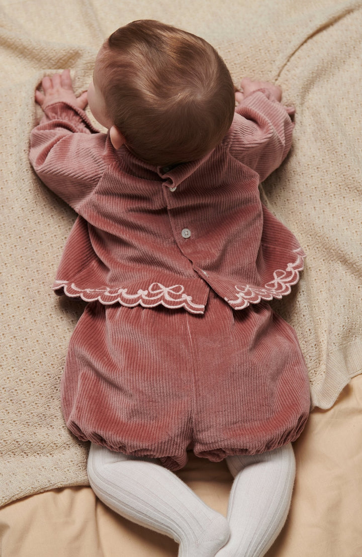 Manchesterset blus & bloomers - Winter Rose - detalj 5