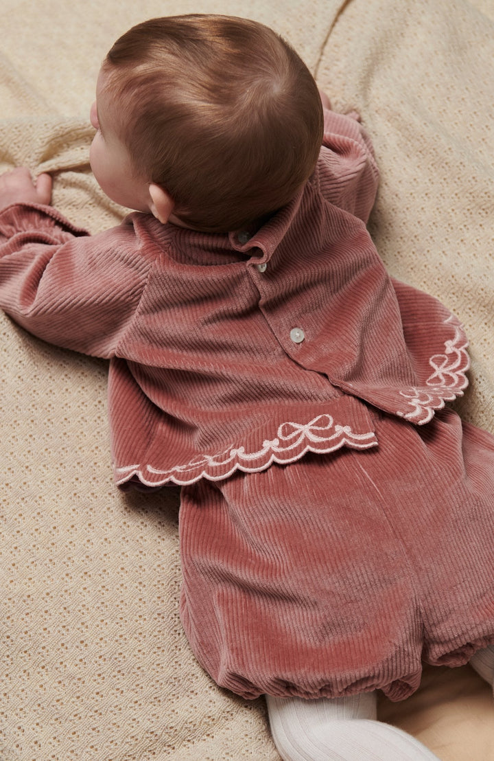 Manchesterset blus & bloomers - Winter Rose - detalj 6