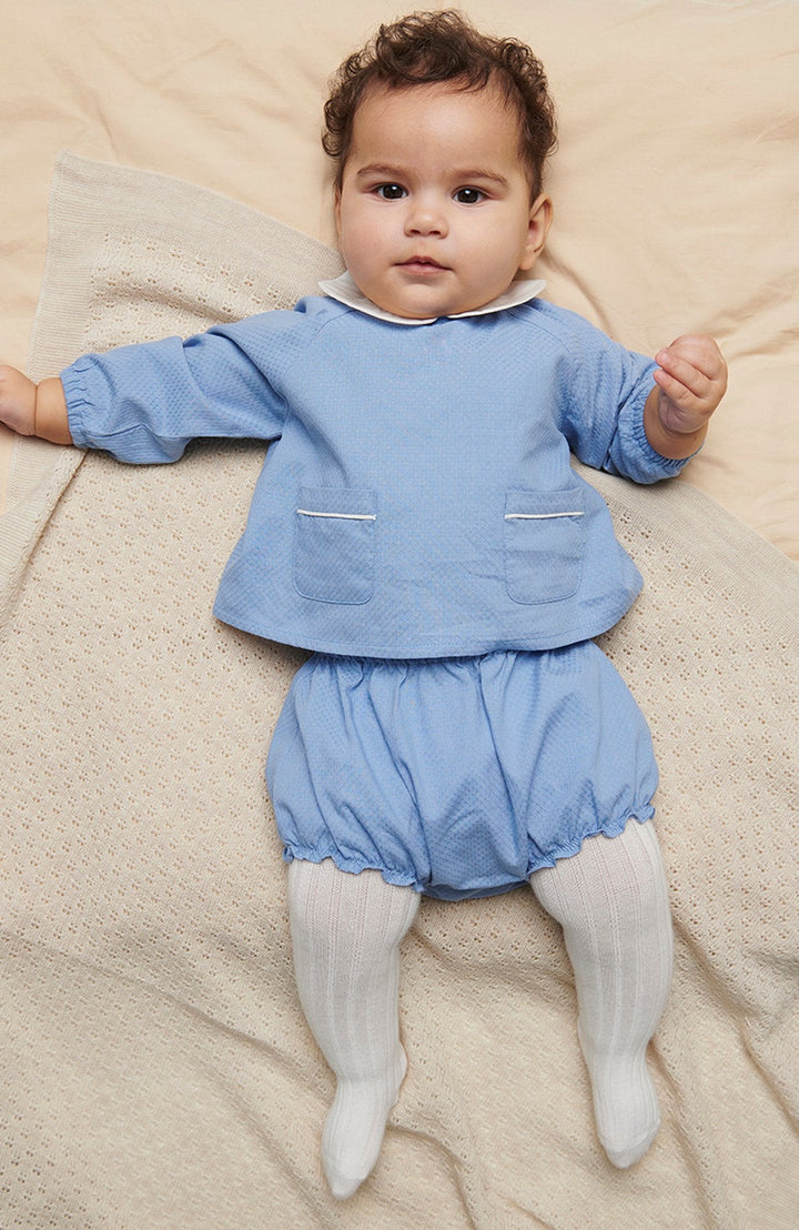 Babyset blus & bloomers - Endless Blue - detalj 2