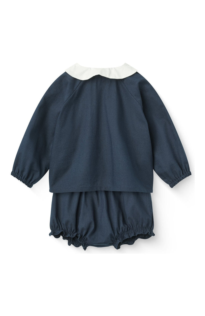 Babyset bloomers & blus - Navy - detalj 1