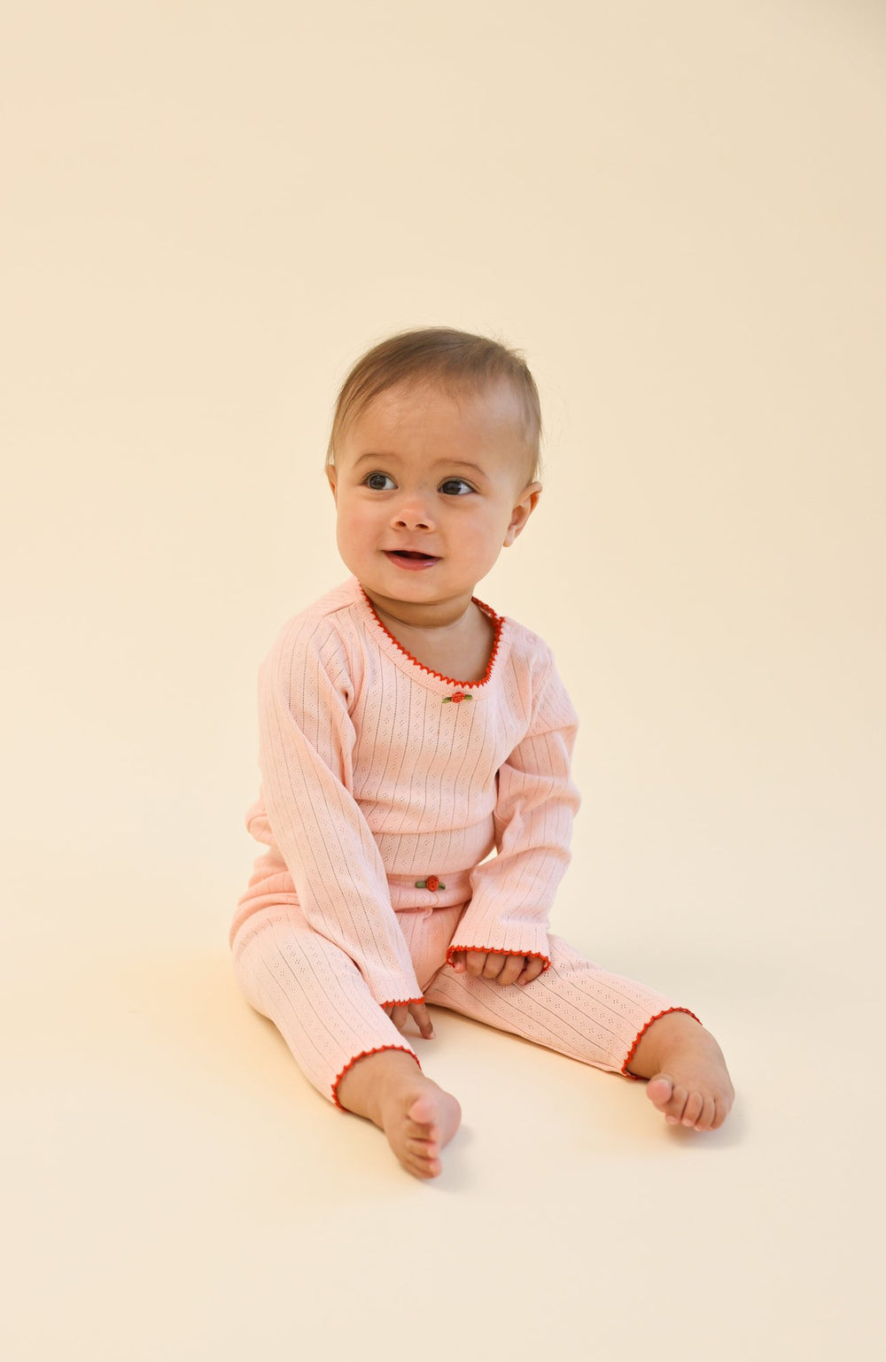 Liva Pointelle Leggings - Soft Rose - detalj 1