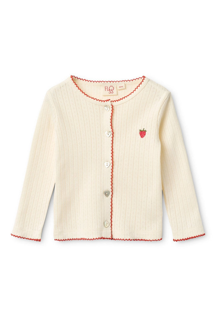 Flora Pointelle Cardigan - Gentle Cream Flöss Cardigan