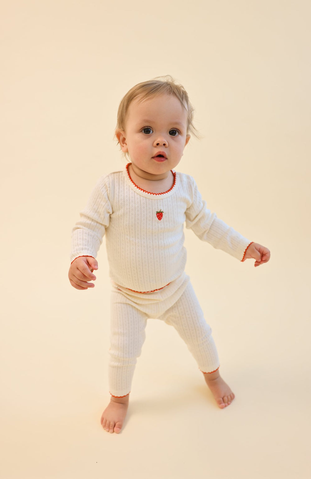 Flora Pointelle Leggings - Gentle Cream - detalj 1