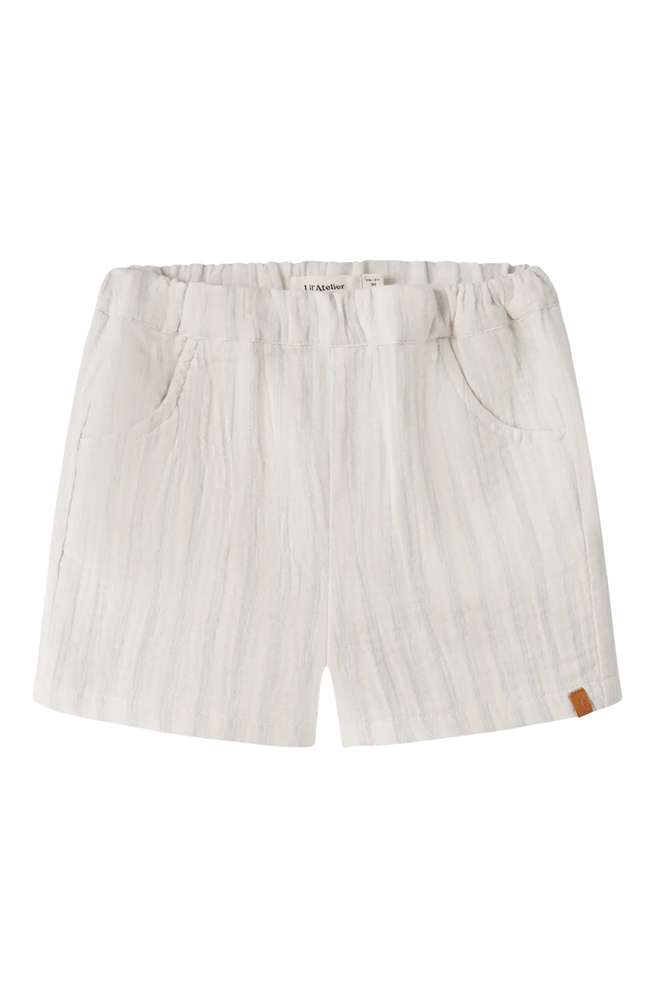 Hagi Loose Shorts - Coconut Milk/Dusty Blue
