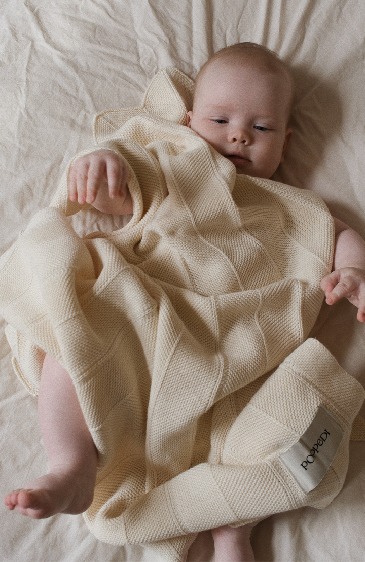 Chevron Knit Blanket - Off White