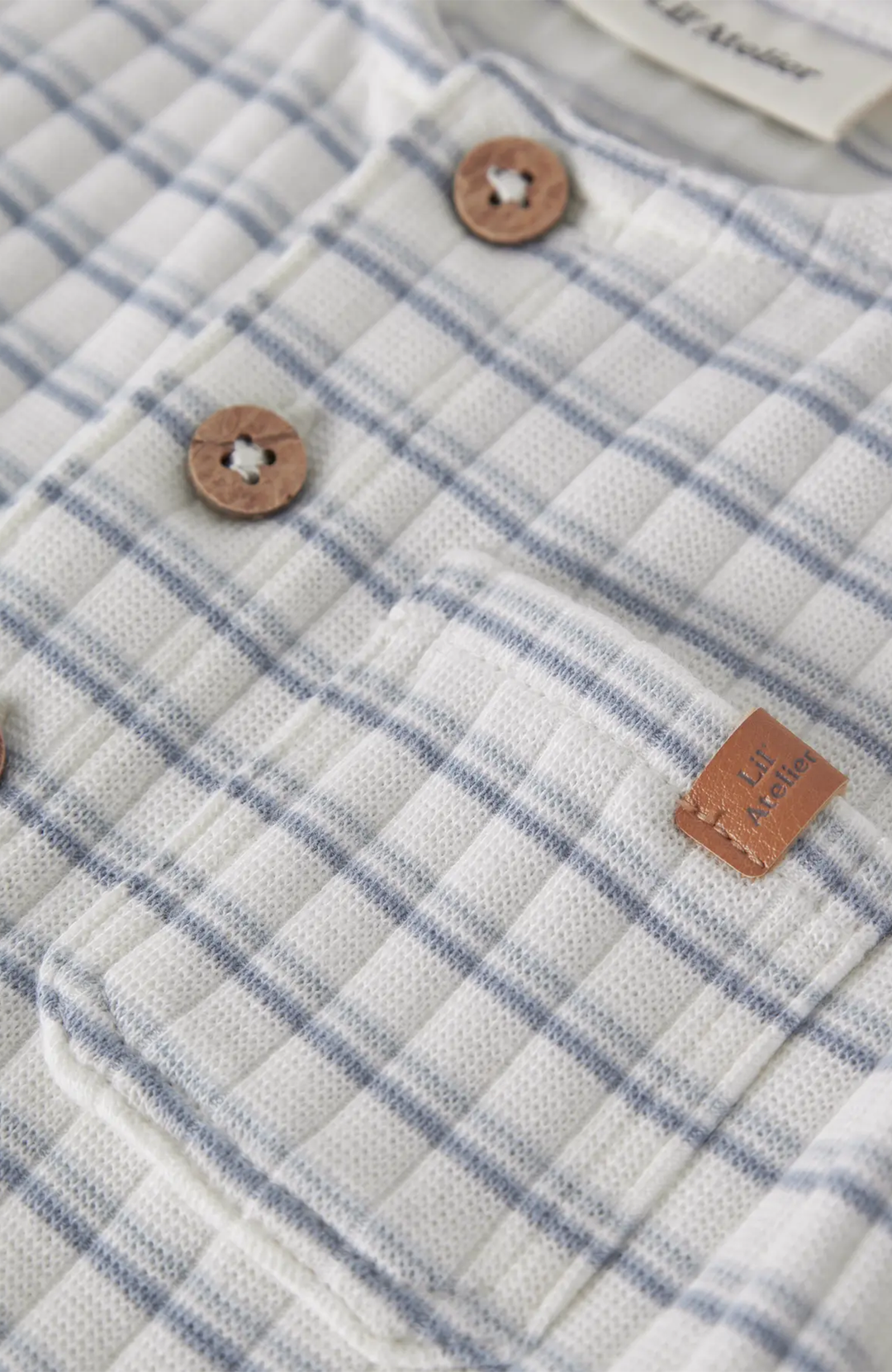 Haldur Loose Short Suit - Coconut Milk/Dusty Blue