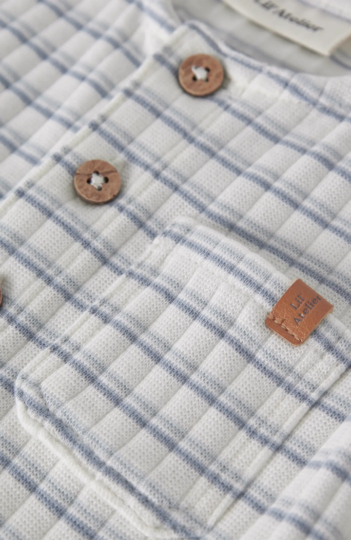 Haldur Loose Short Suit - Coconut Milk/Dusty Blue