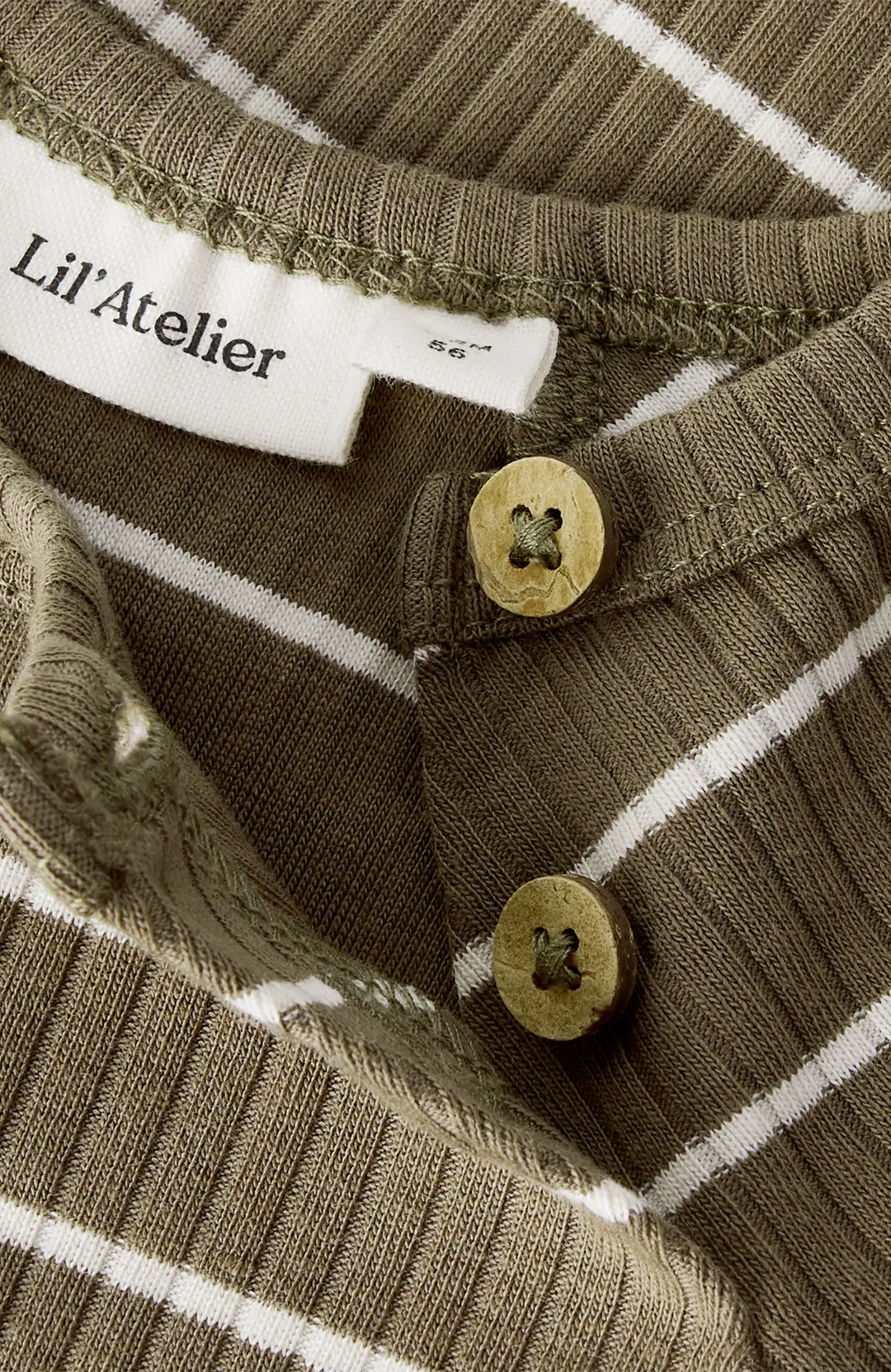 Kail Långärmad Body - Shitake Stripe