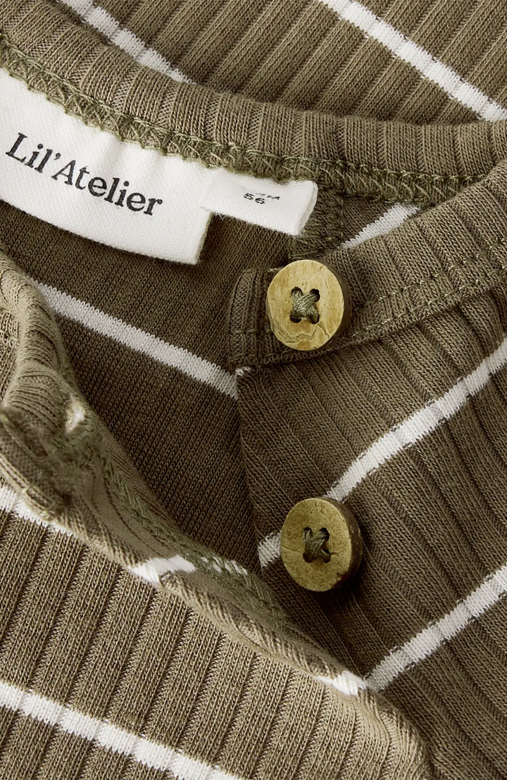 Kail Långärmad Body - Shitake Stripe