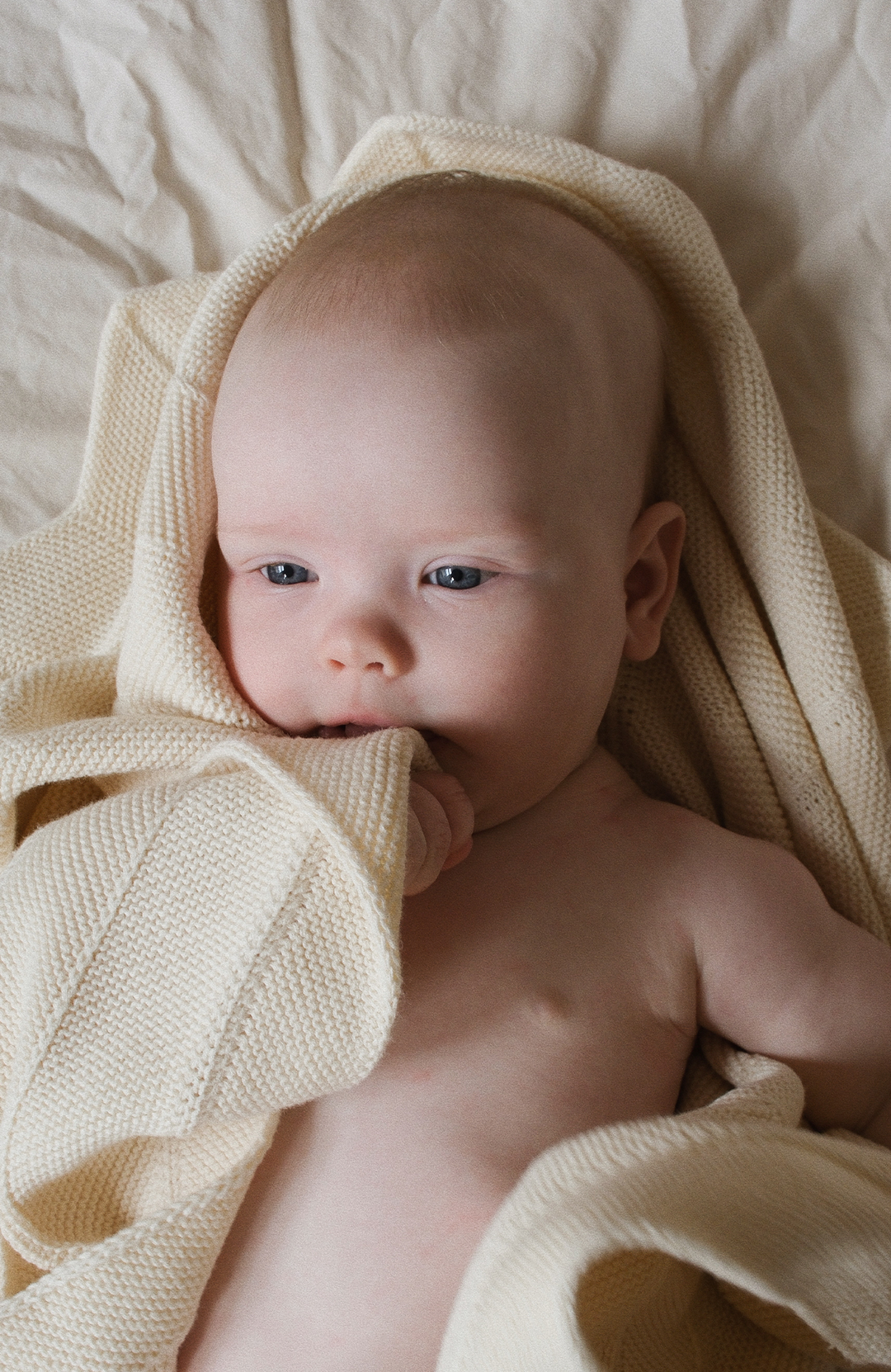 Chevron Knit Blanket - Off White