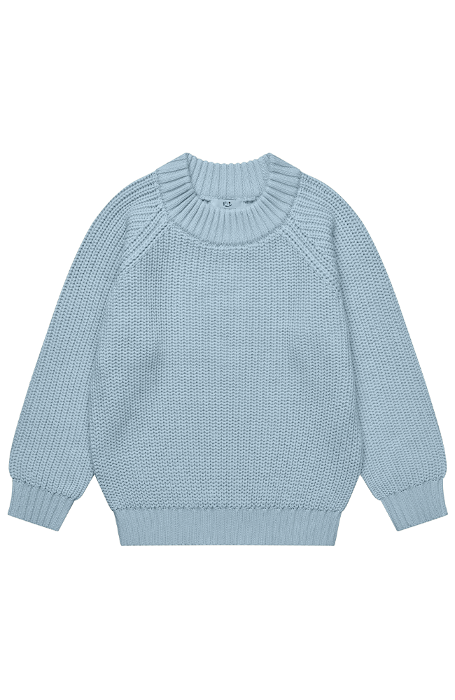Knitted Classic Rib Blouse - Dusty Blue