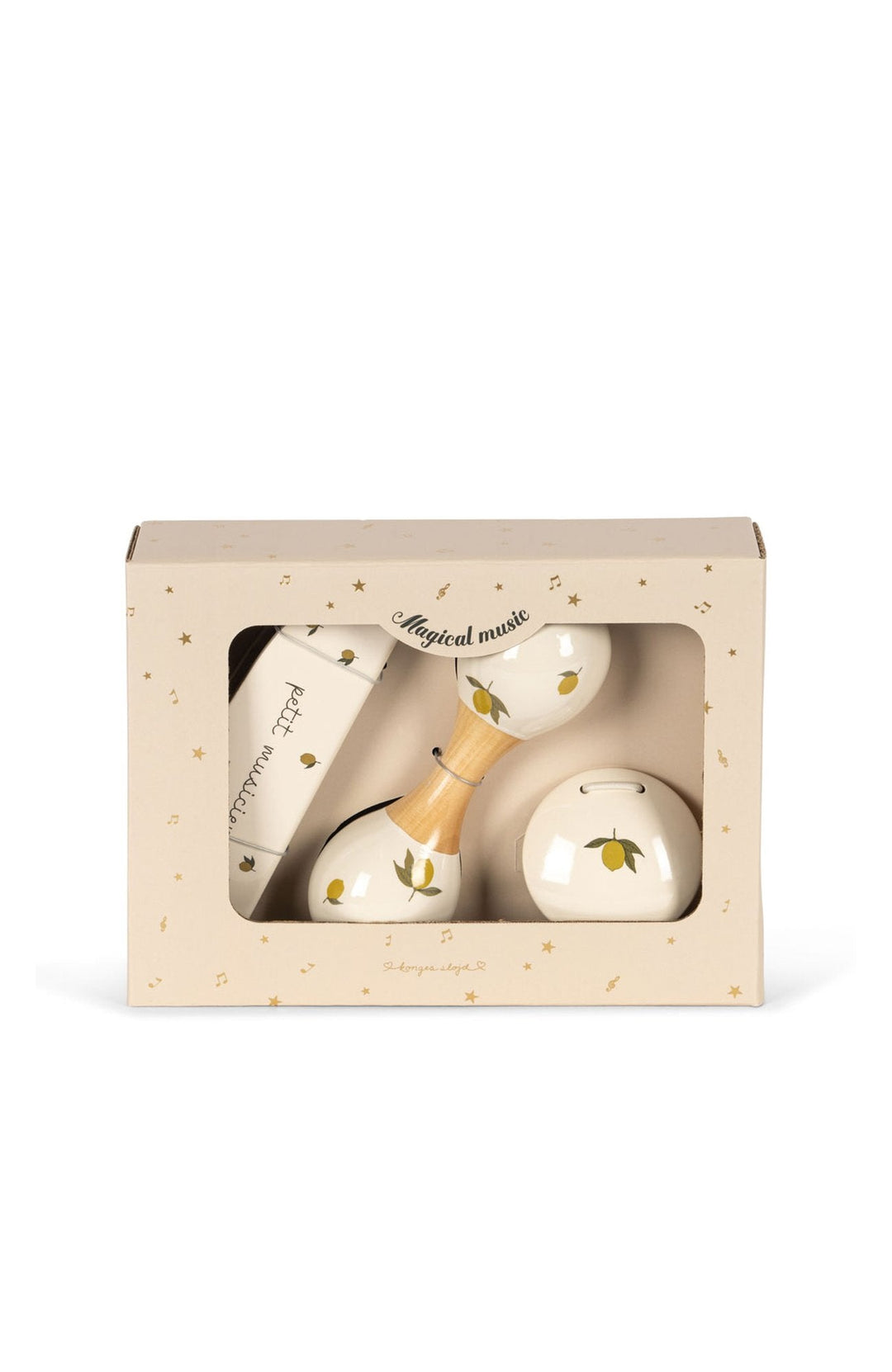 Music Set Petit från Konges Slöjd i Lemon, i presentförpackning