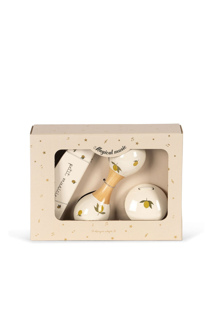 Music Set Petit från Konges Slöjd i Lemon, i presentförpackning