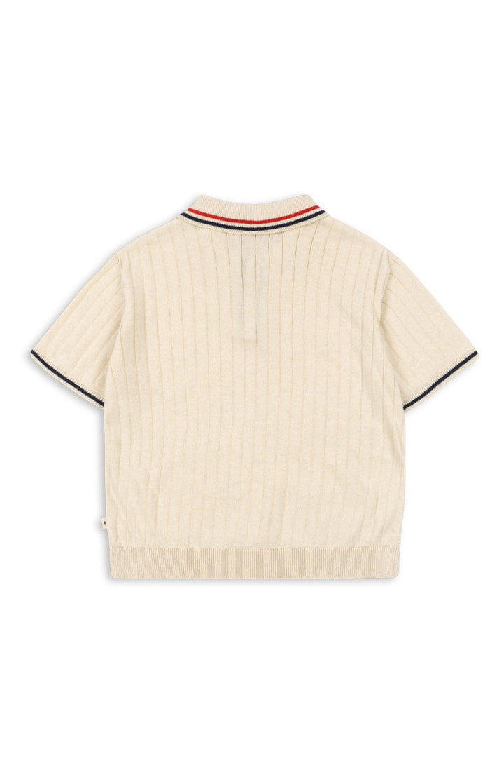 Mio Knit Polo - Almond Milk Konges Slöjd Polotröja