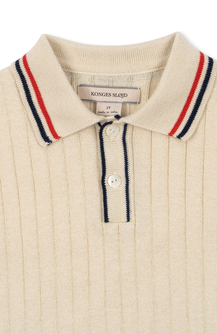 Mio Knit Polo - Almond Milk Konges Slöjd Polotröja