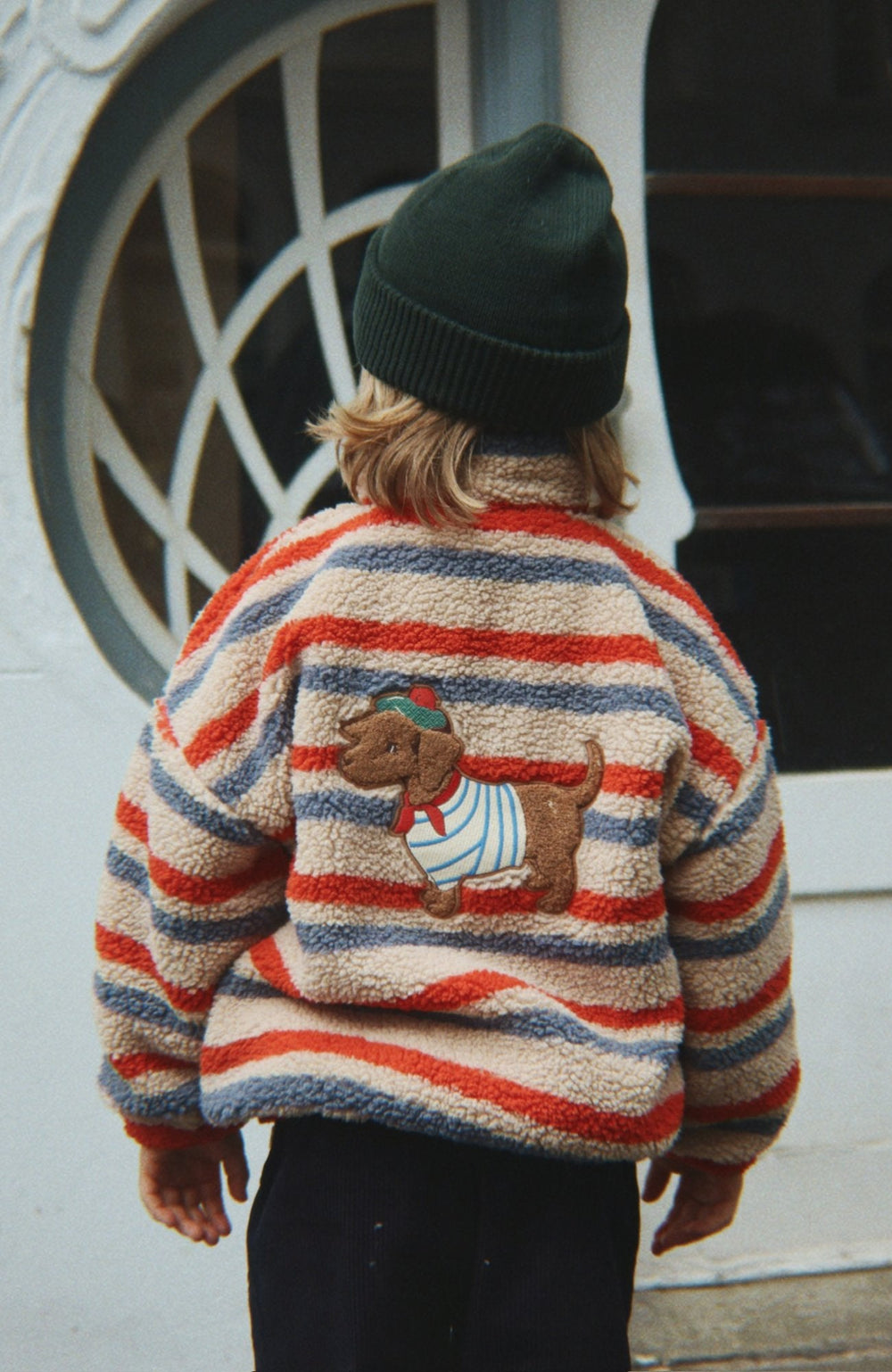 Jody Embroidery Teddy Jacket - Tangerine Stripe