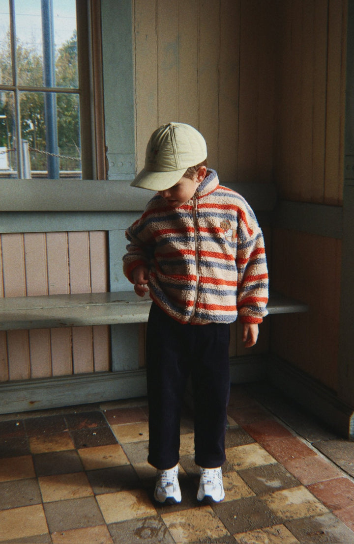 Jody Embroidery Teddy Jacket - Tangerine Stripe – detalj 1
