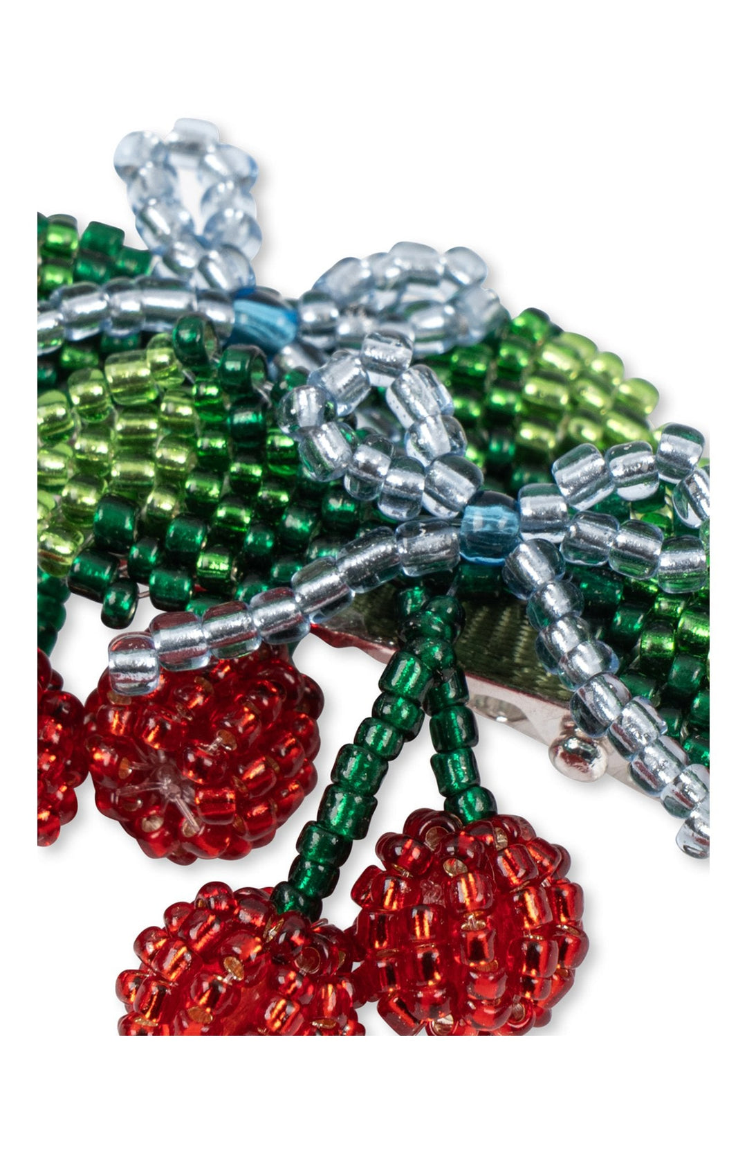 2 Pack Beaded Cherry Bow Hair Clip - Cherry Konges Slöjd Hårspänne