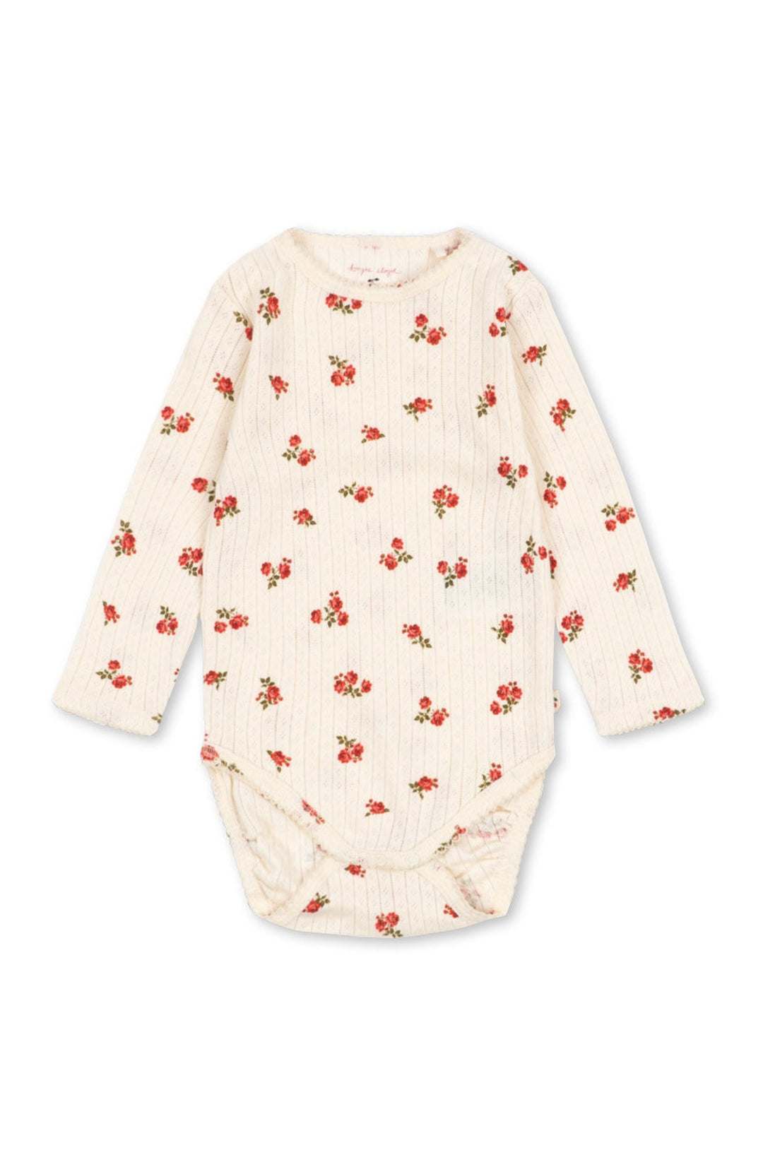 Minnie Body i ekologisk bomull med Rosa Rouge-rosor, framsida