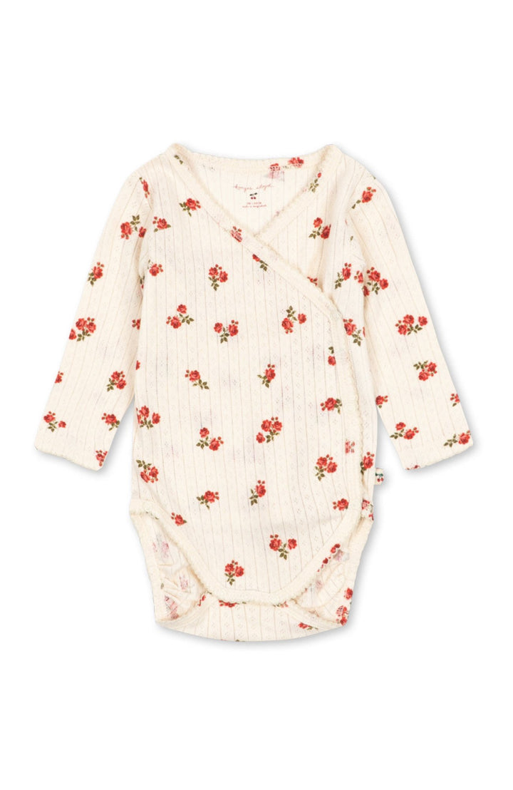 Minnie Newborn Body i Rosa Rouge med omlottknäppning, framsida