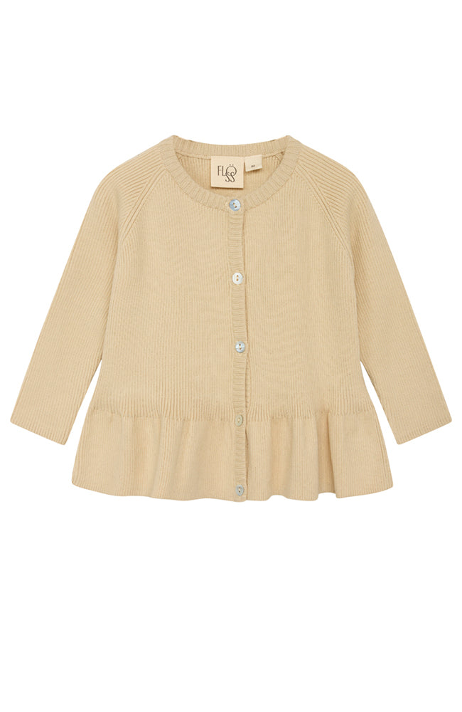 Flye Frill Cardigan Solid - Almond Flöss Tröja