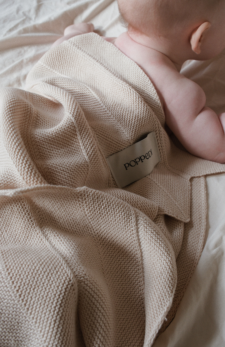 Chevron Knit Blanket - Sand