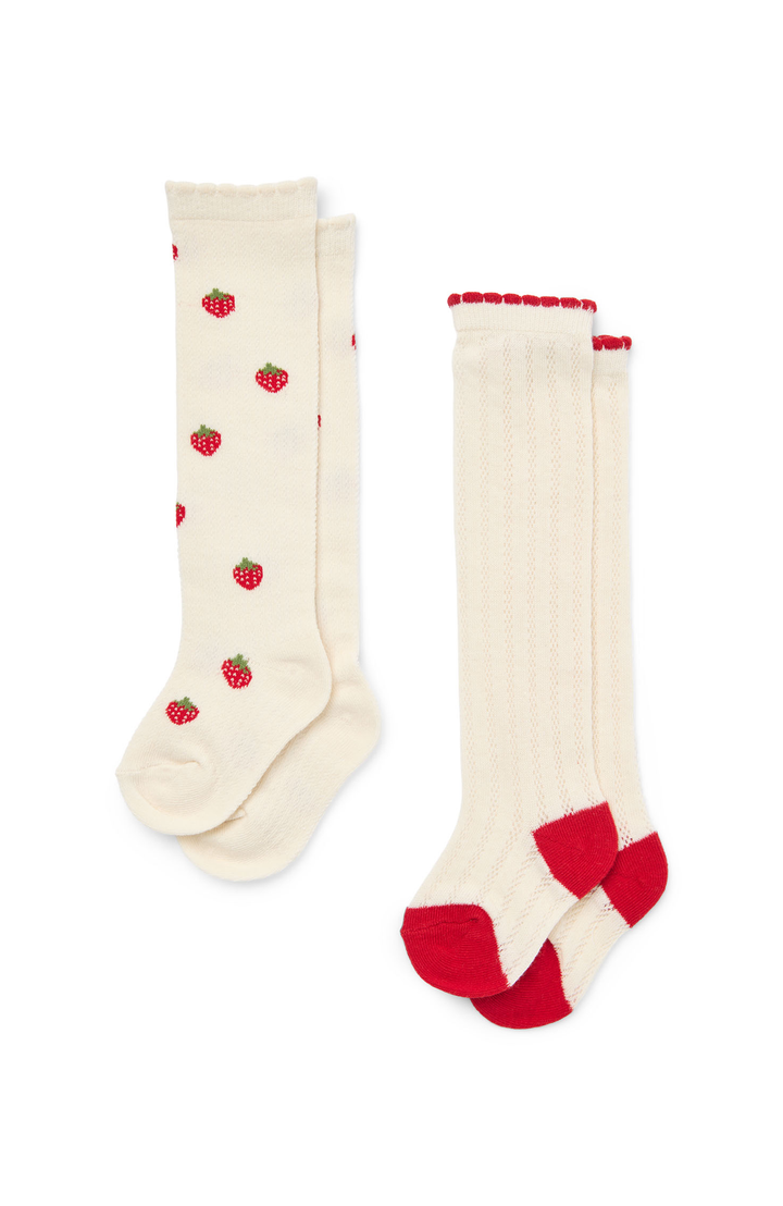 Vanda Socks 2-pack - Berry Pointelle Flöss Strumpor