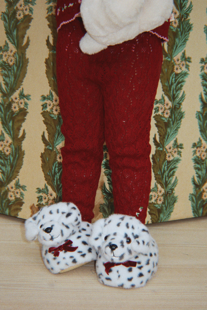 Dalmatian Footies - Beige/Black