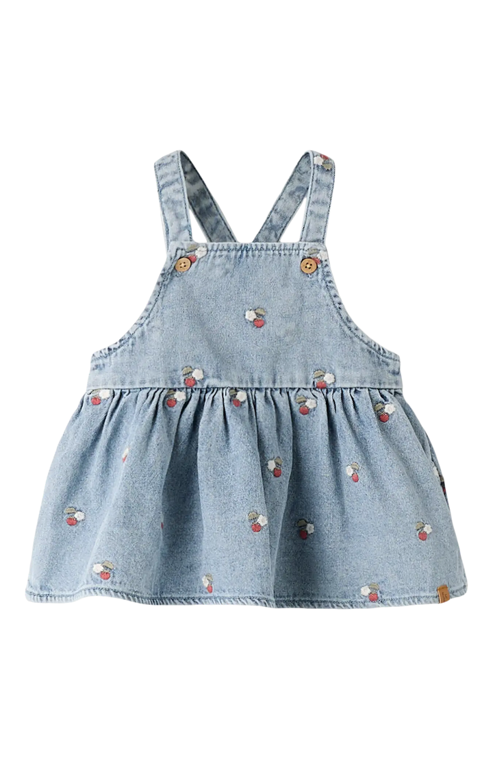 Baby Denim Suspender Skirt - Medium Blue Denim