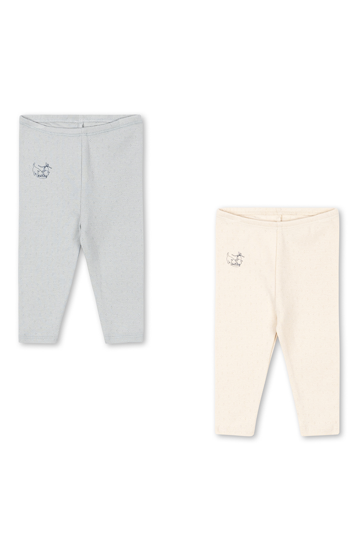 Perla 2-pack Pants - Buttercream/Pearl Blue