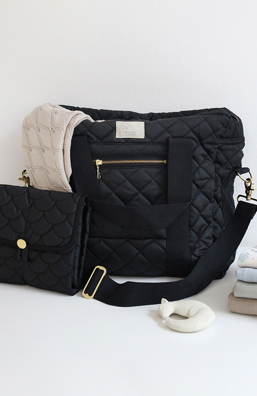 Changing Bag w/pram straps - Black